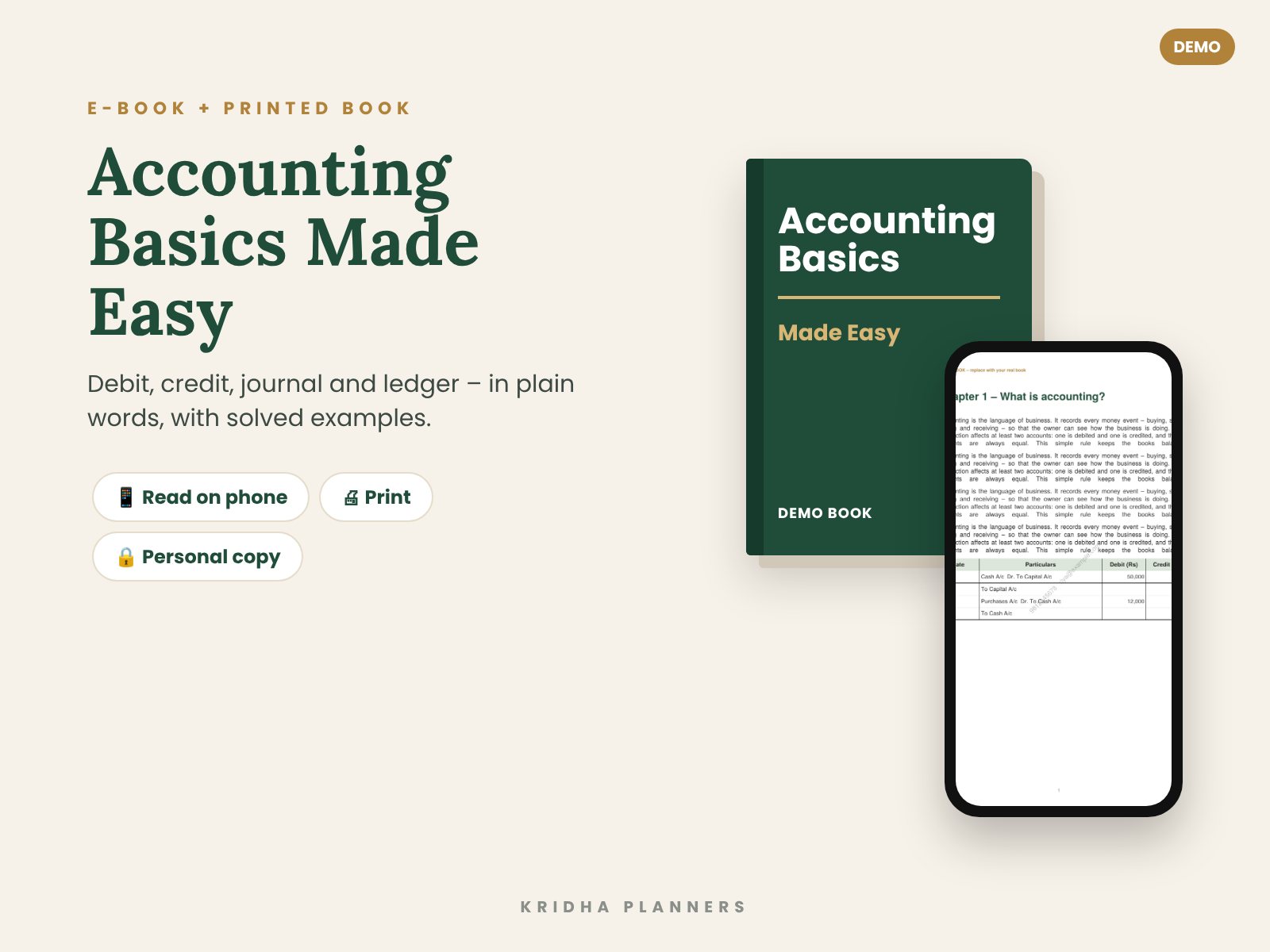 DEMO – Accounting Basics Made Easy | E-book (PDF) & Printed Book for Beginners